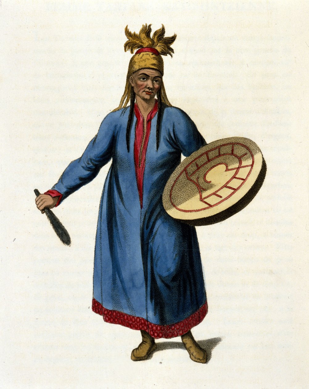 Siberian Shaman. 19th century engraving by Unknown artist