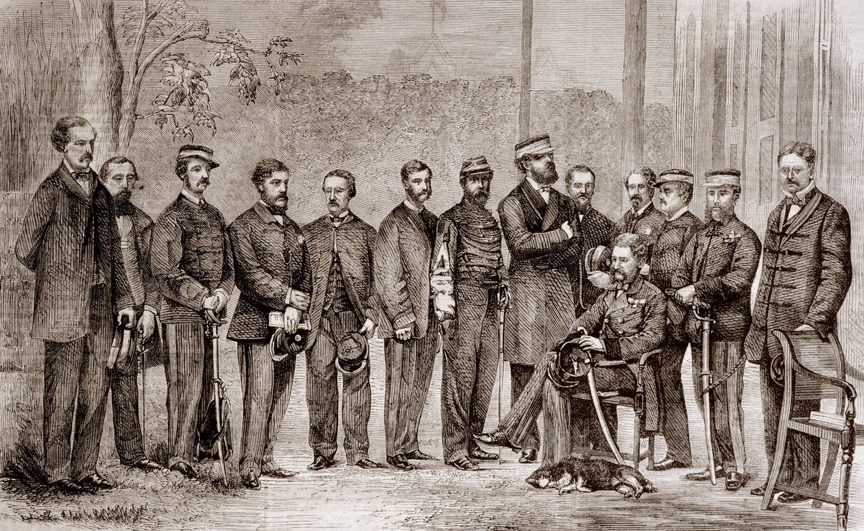 Sir James Hope Grant, a British Soldier and His Staff During the Second Opium War by Unknown artist
