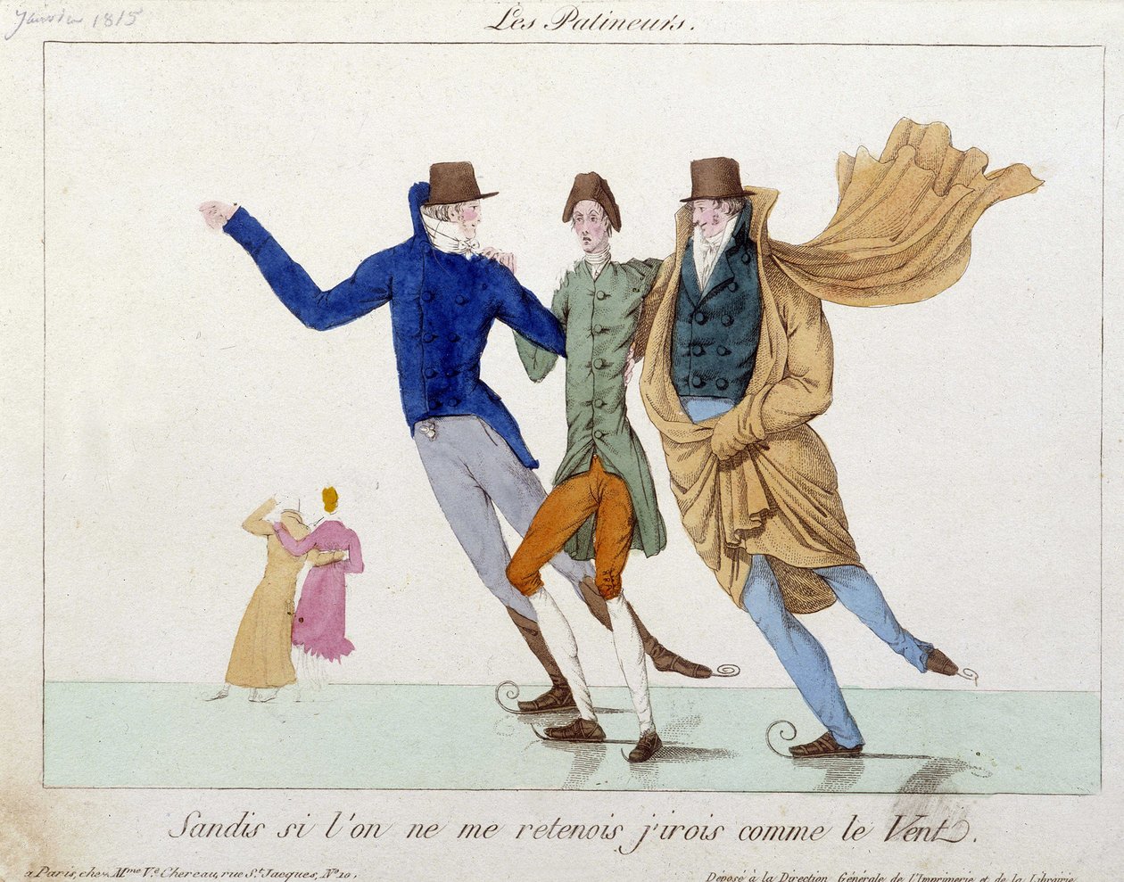 Skaters - Humorous drawing by Unknown artist