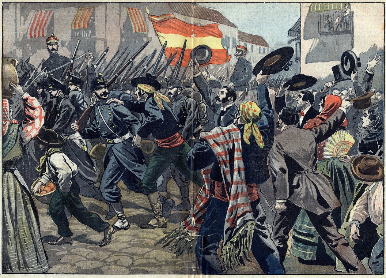 Spanish-American War or Cuban War of Independence (1868-1898) between Spain and North America by Unknown artist