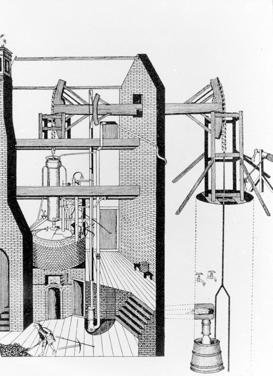 Steam Machine of Newcomen by Unknown artist