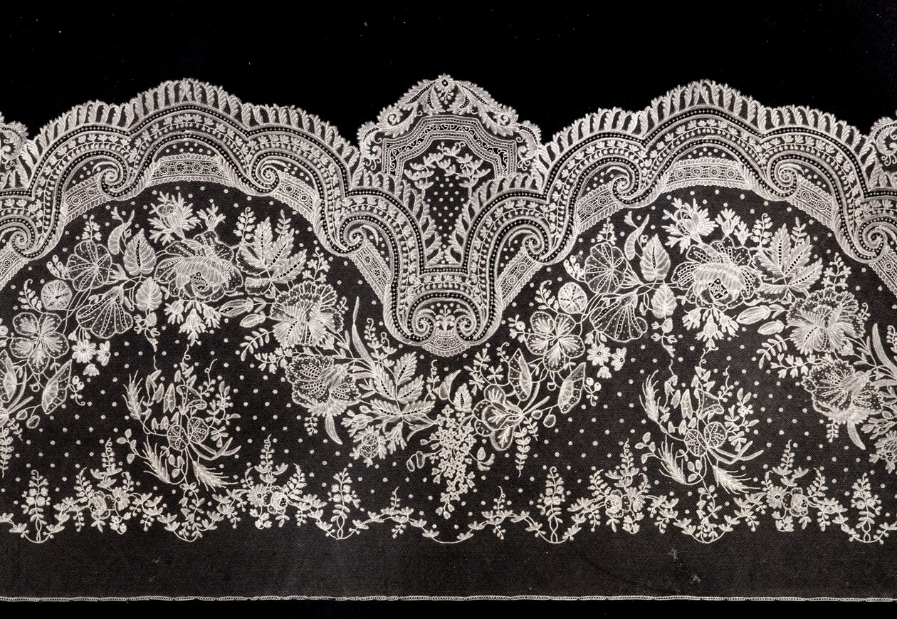 Steering wheel: Brussels application, on tulle. Second Empire. by Unknown artist