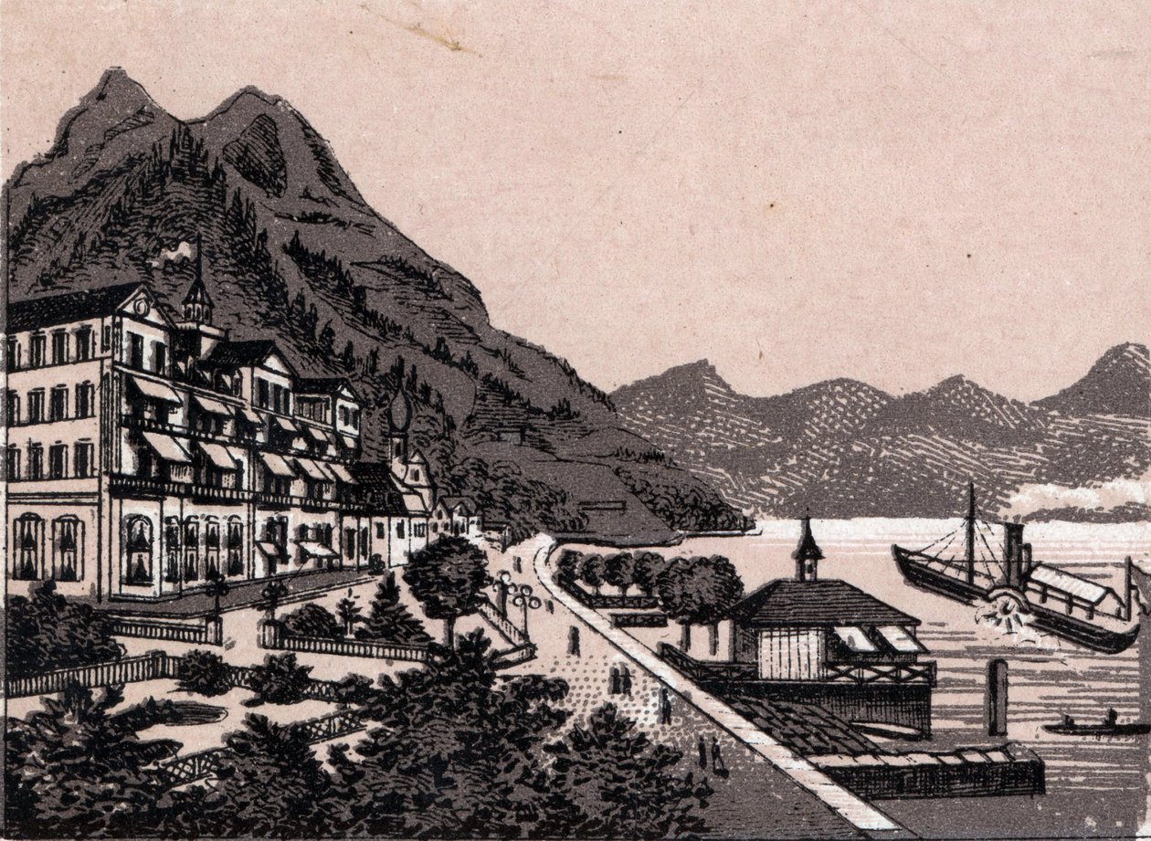 Switzerland: view of the city of Gersau. in 