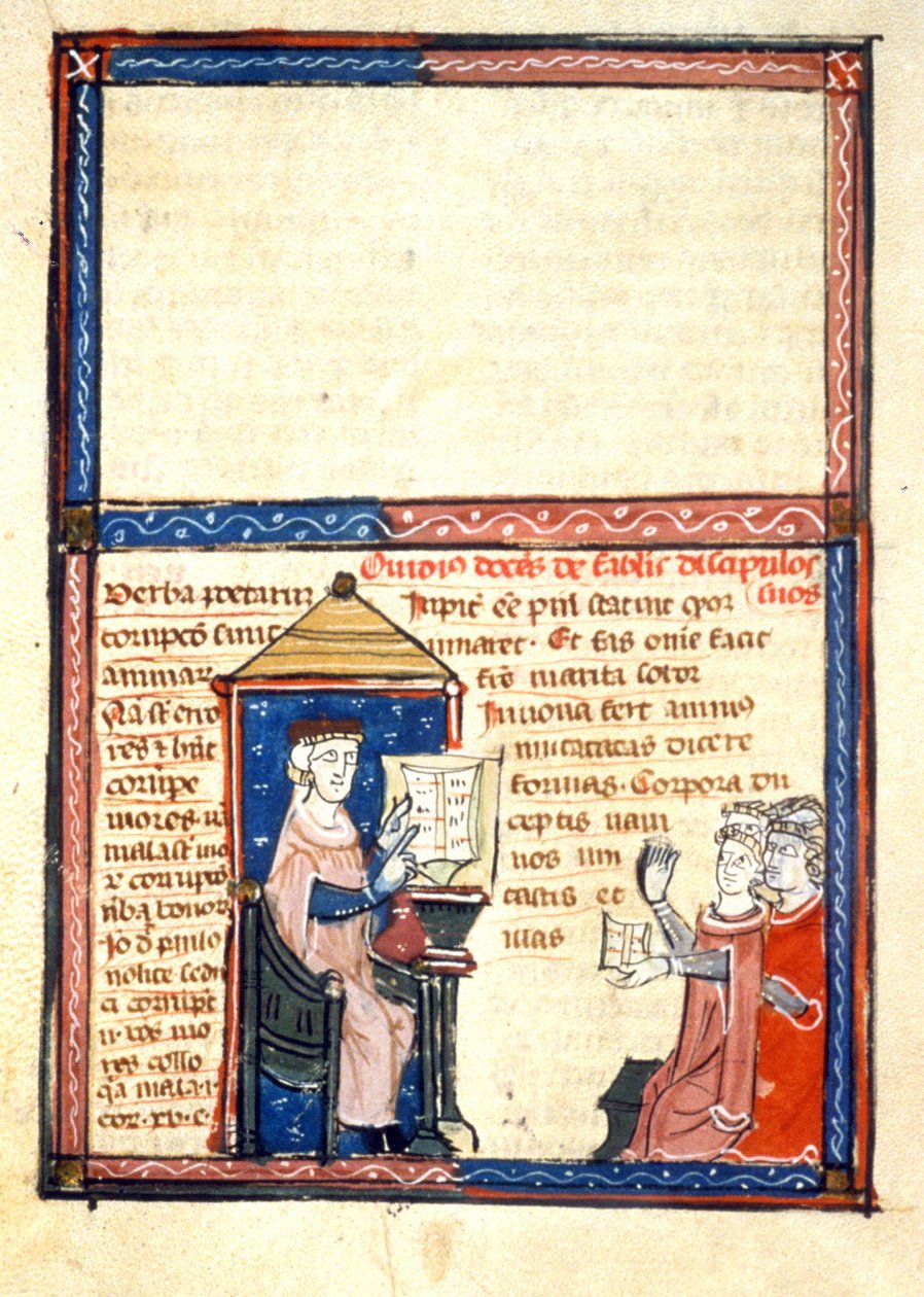 Teacher Ovid - Miniature of the Middle Ages by Unknown artist