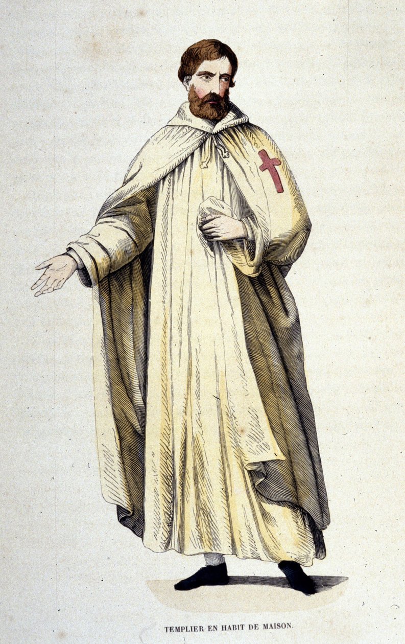 Templar in house dress (engraving 19th century) by Unknown artist