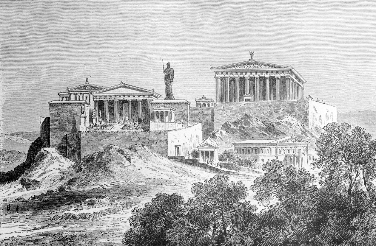 The Acropolis of Athens (Greece) in 1670 and 1674 : r/papertowns