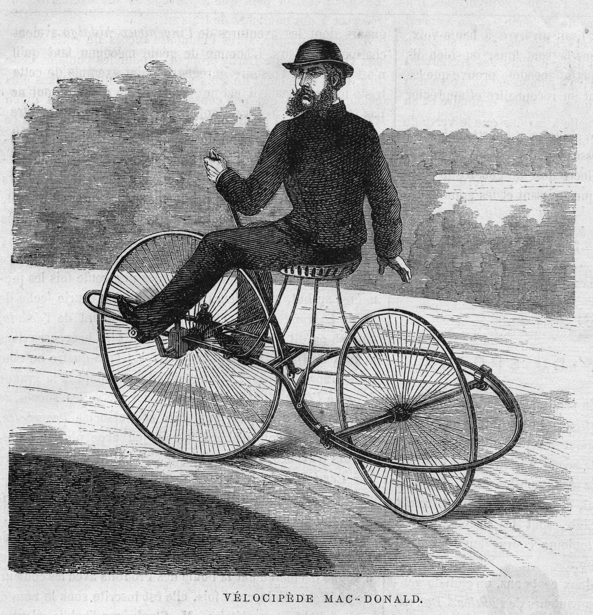 The American velocipede Mac-Donald. 1869 by Unknown artist