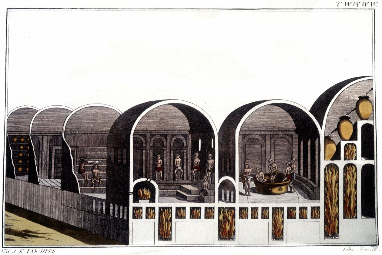 The Baths of Caracalla in Rome. Engraving from the beginning of the 19th century by Unknown artist