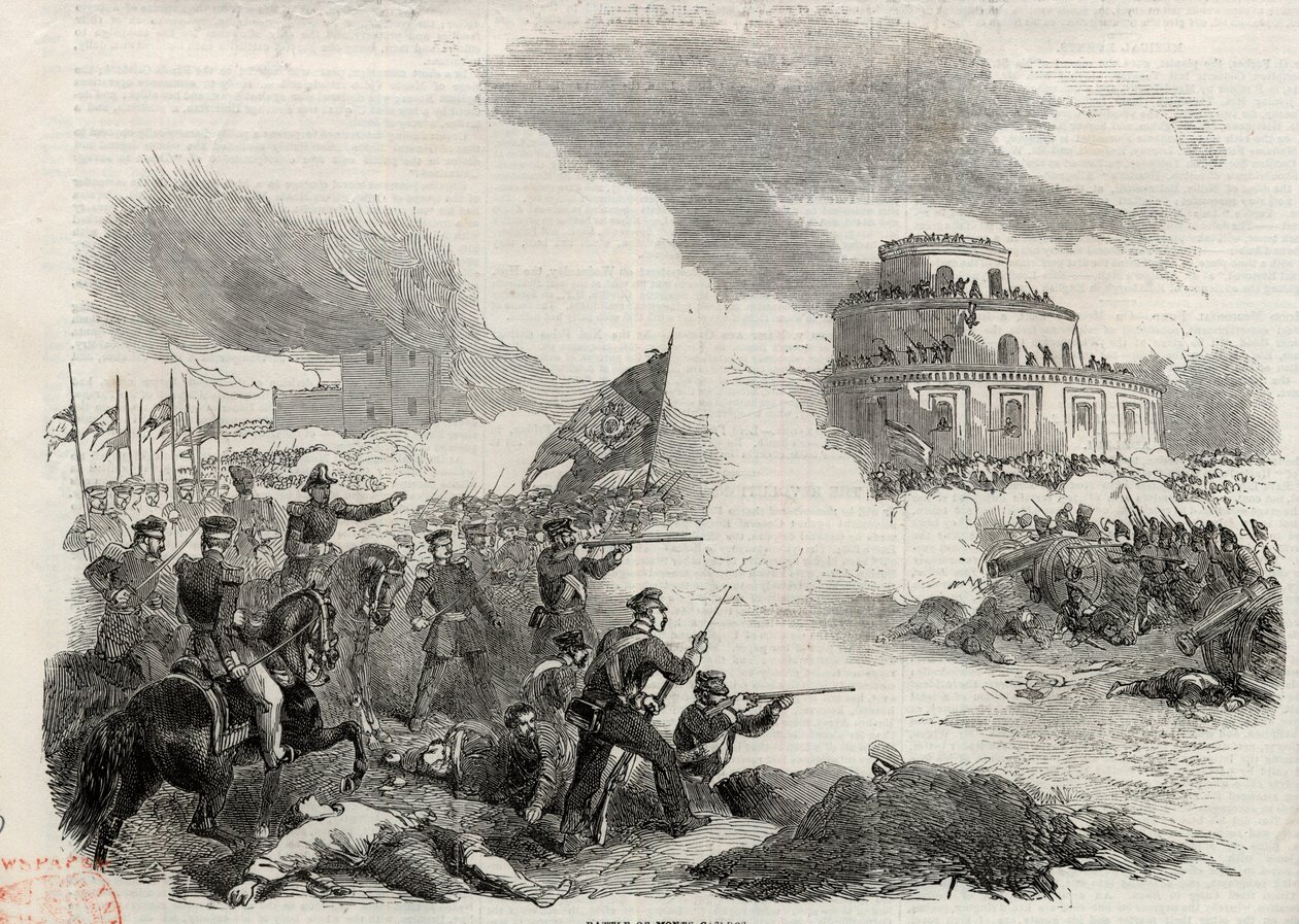 The Battle of Monte Caseros in April 1852 - Revolt of Justo Jose de Urquiza (1801-70) Against the Argentinian Dictator Juan Manuel de Rosas (1793-1877) by Unknown artist