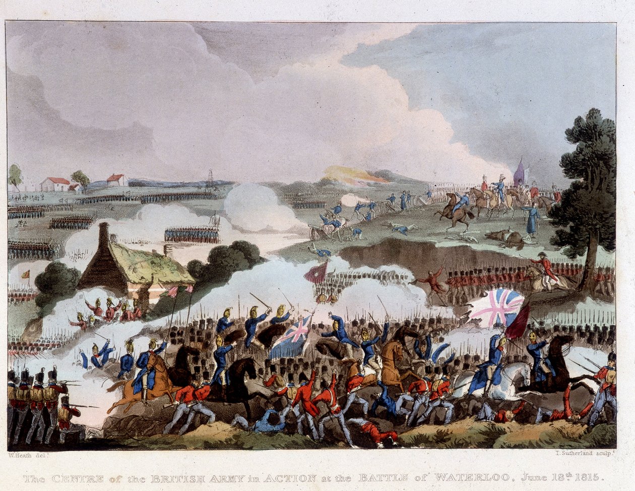 The British Army in Action on the Waterloo Battlefield, June 18 by Unknown artist