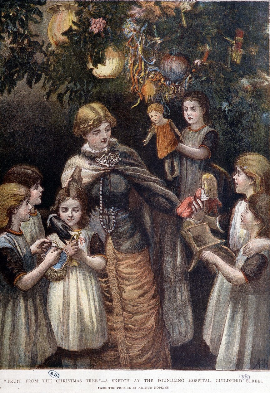 The Christmas tree of poor children, London, late 19th century by Unknown artist