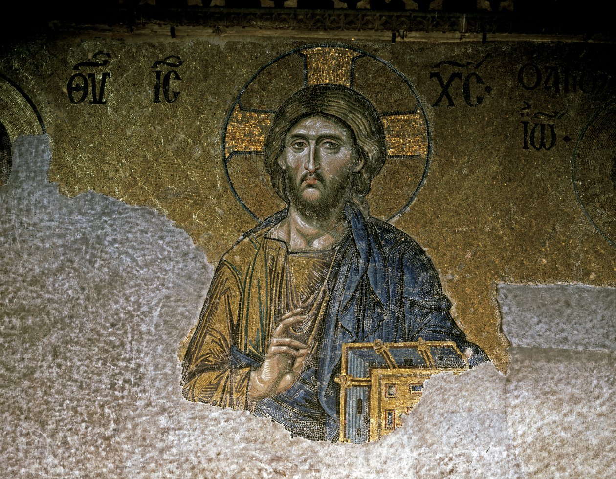 The Deesis. Detail of Christ, Mid 12th Century (mosaic) by Unknown artist