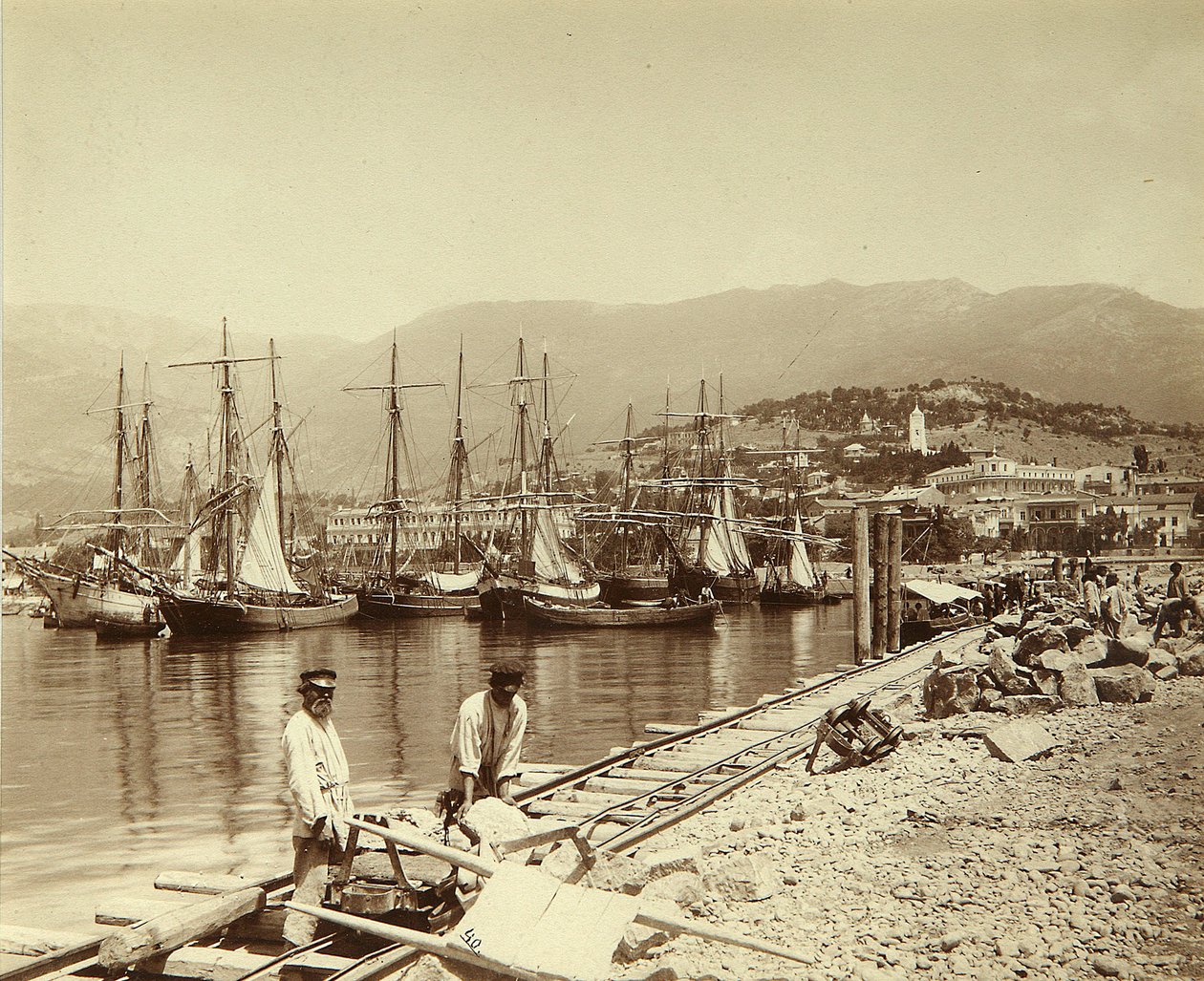The Erection of a Pier in Yalta by Unknown artist