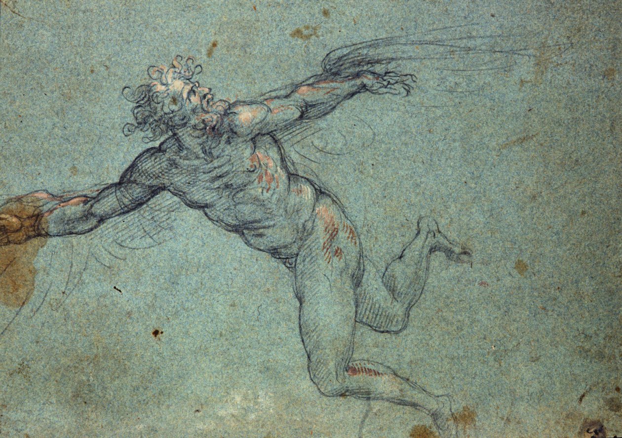 The Fall of Icarus (detail) 17th-century drawing by Unknown artist