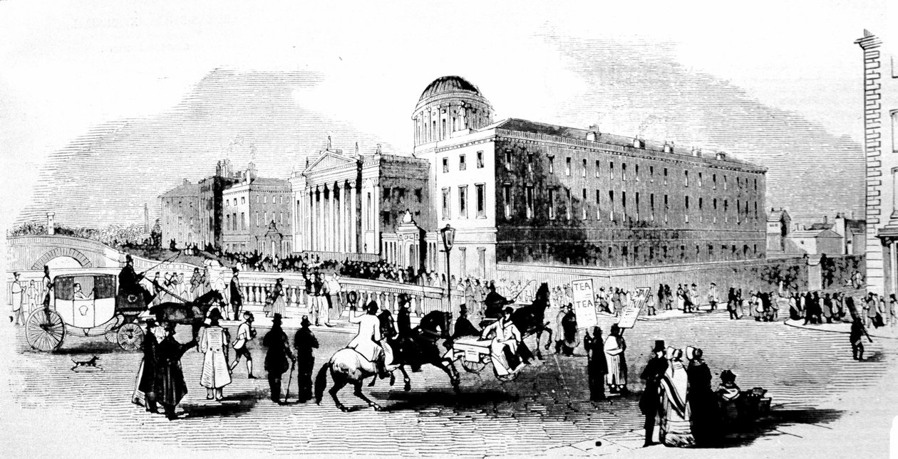 The Four Courts, Dublin. 19th century engraving by Unknown artist