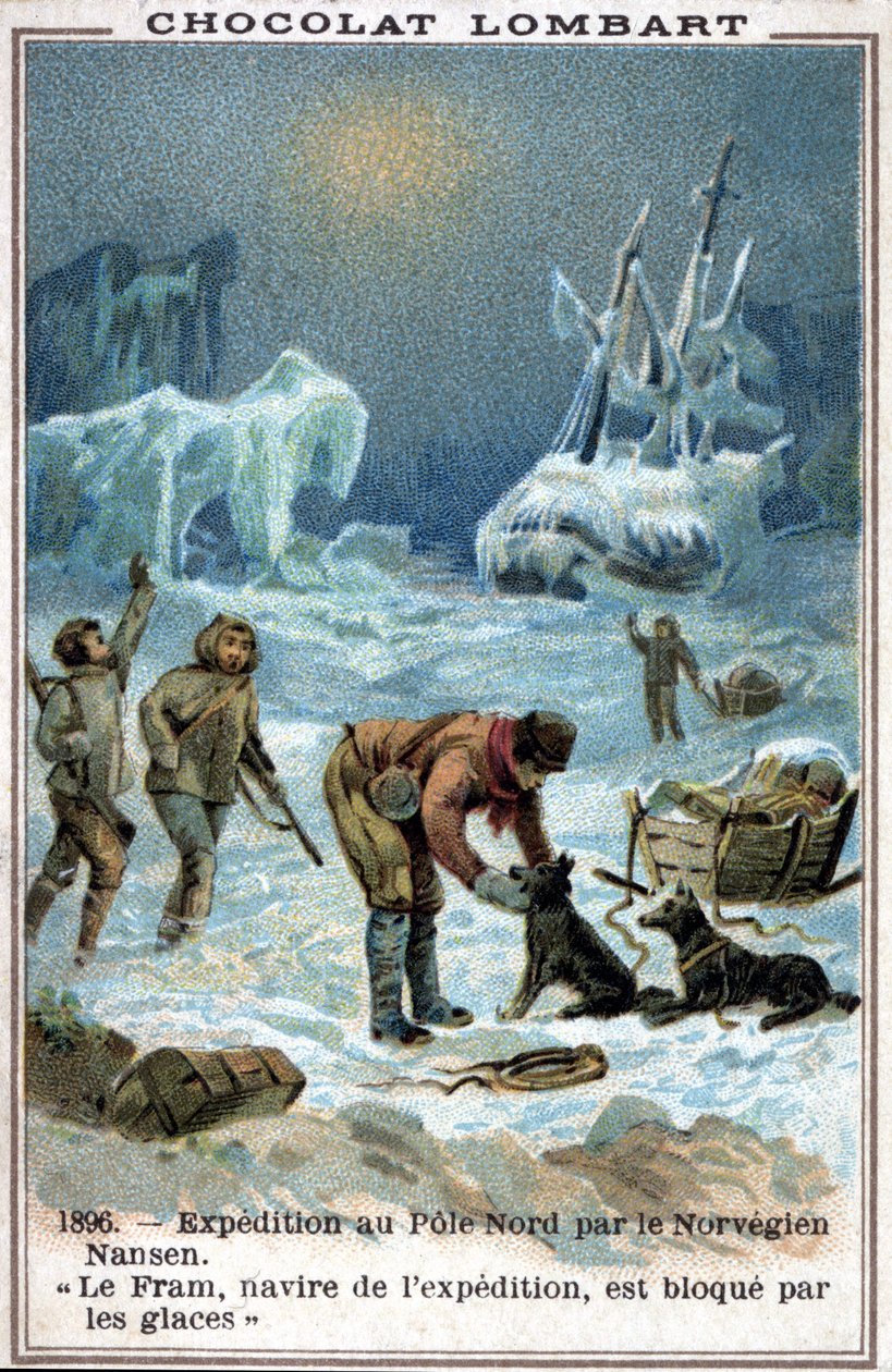 The Fram, boat of the Norwegian explorer Fridtjof Nansen, caught in the ice of the Arctic Ocean in 1896 by Unknown artist