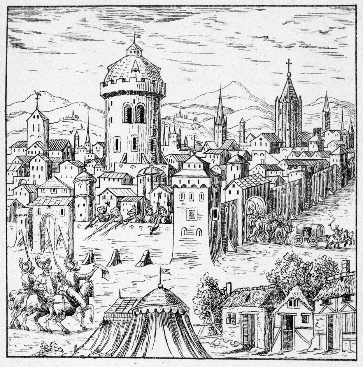 The Huguenots at Amboise where was King Francois II (Conjuration of Amboise) - in Collection of 39 figures representing the calamities of France from 1562 to 1586 by Unknown artist
