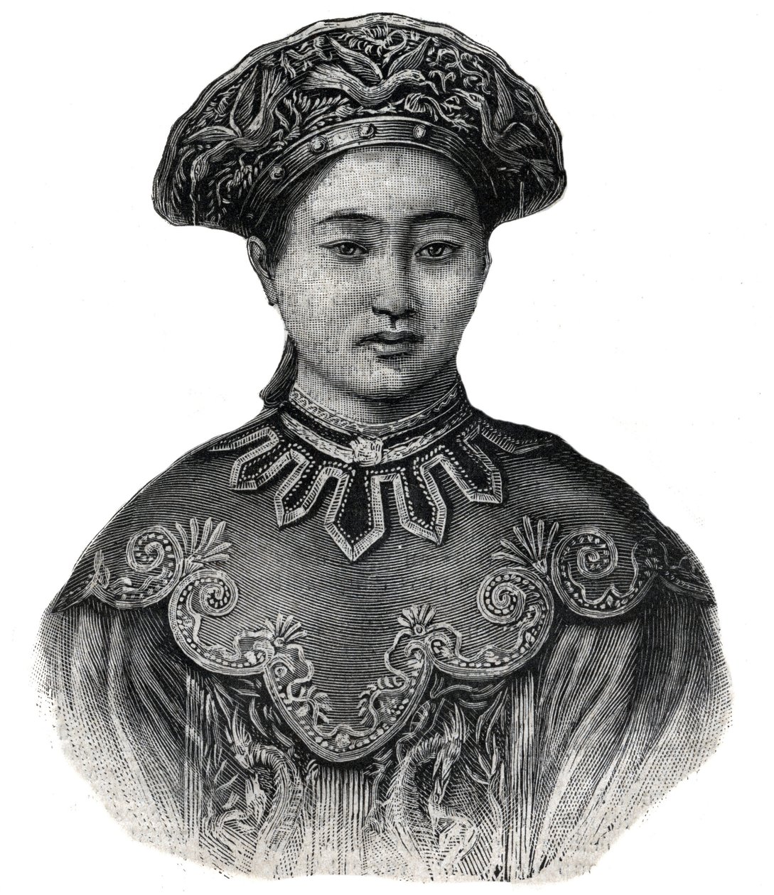 The Empress of Japan Haruko, wife of Mikado Mutsuhito (1852-1912) - Engraving of 1892 by Unknown artist