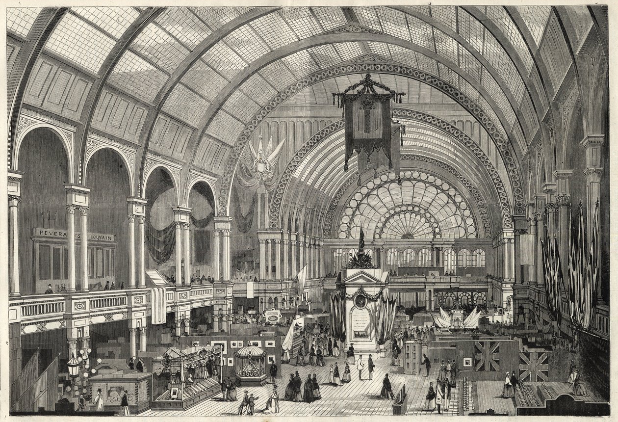 The International Exhibition at Amsterdam 1869 - Interior view of the International Exhibition Palace by Unknown artist