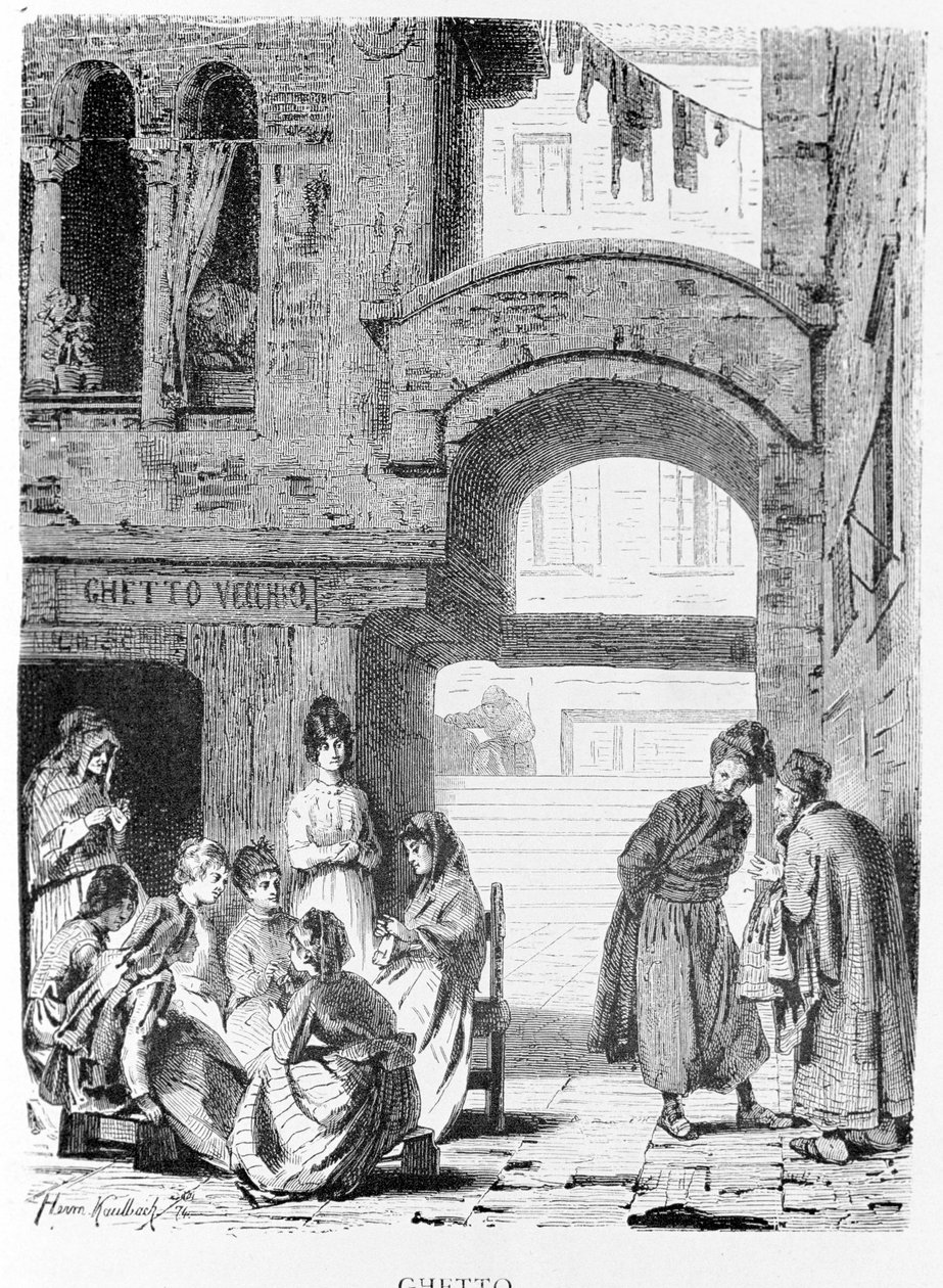 The Jewish ghetto of Venice in the 19th century by Unknown artist