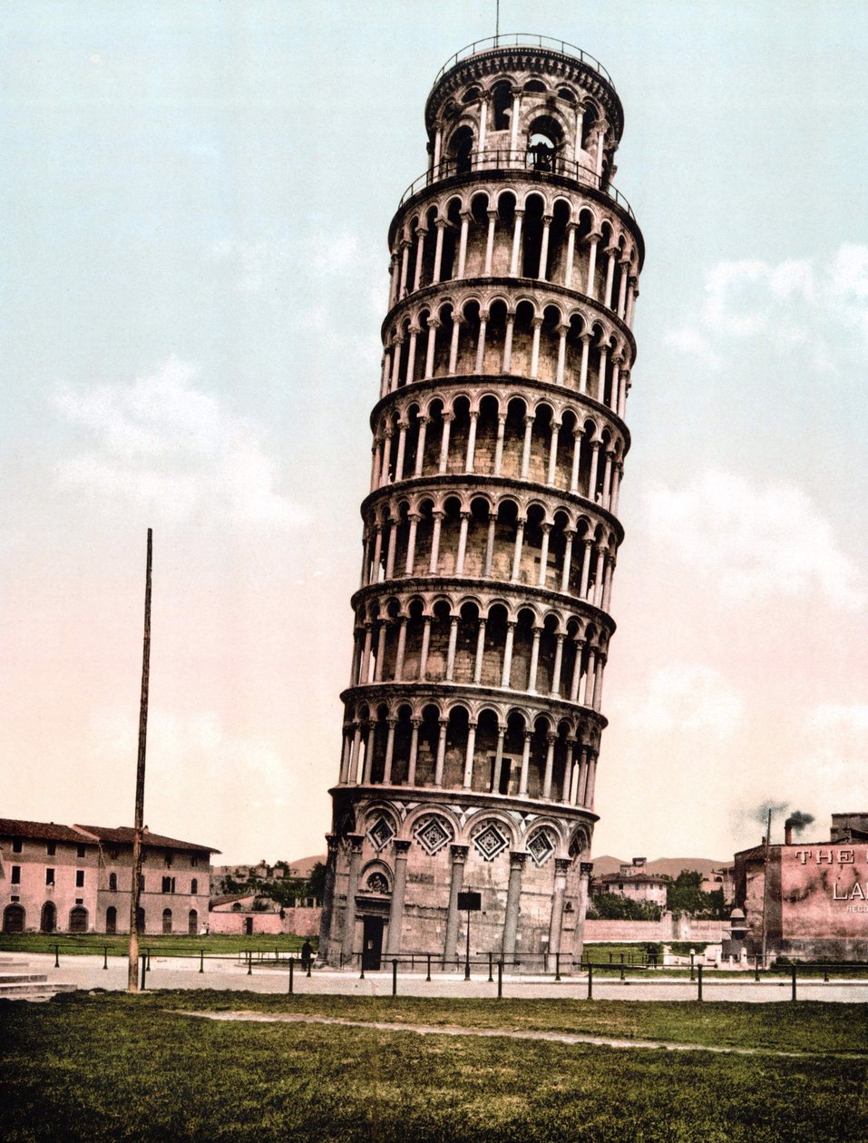 The Leaning Tower of Pisa. Engraving from the end of the 19th century by Unknown artist