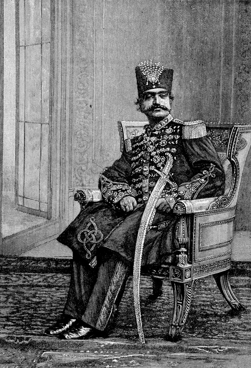 The Shah of Persia, Nassr-ed-din (Nasser-ed-din), in ceremonial costume by Unknown artist