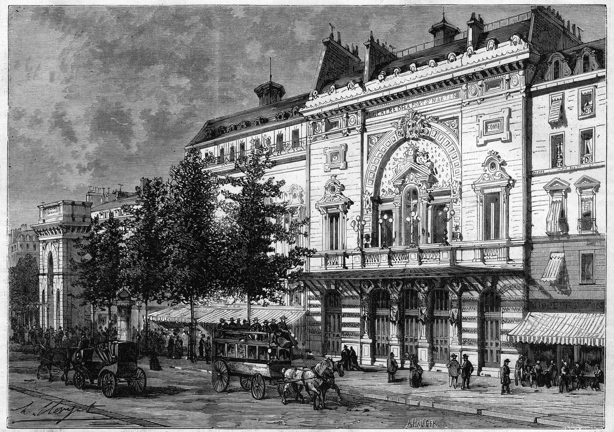 The Theatre de la porte Saint Martin in Paris in 1873 by Unknown artist