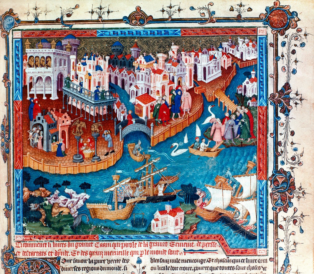 The Venetian explorer Marco Polo, left the city of Venice with his father and uncle in 1271: he headed for the Far East and took the Silk Road by Unknown artist
