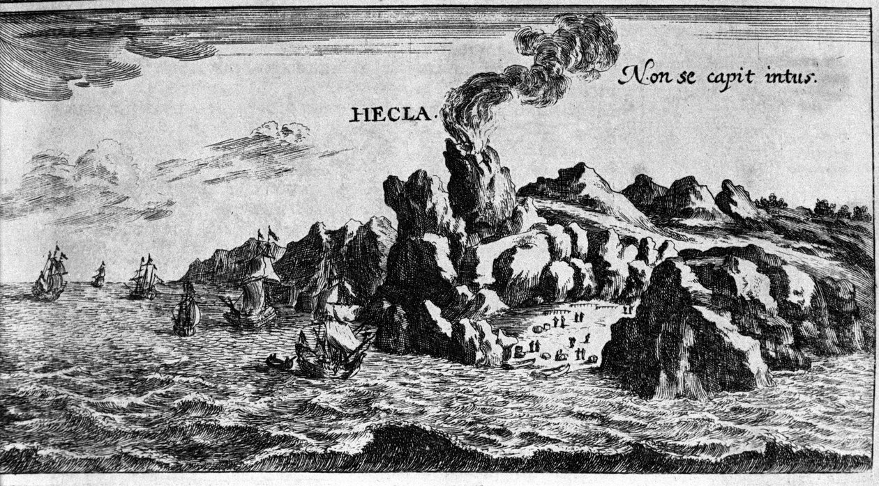 The Volca Hekla on the coast of Iceland - in Mundi Mirabilis Oeconomia by Johamm Zahn, 1696 by Unknown artist