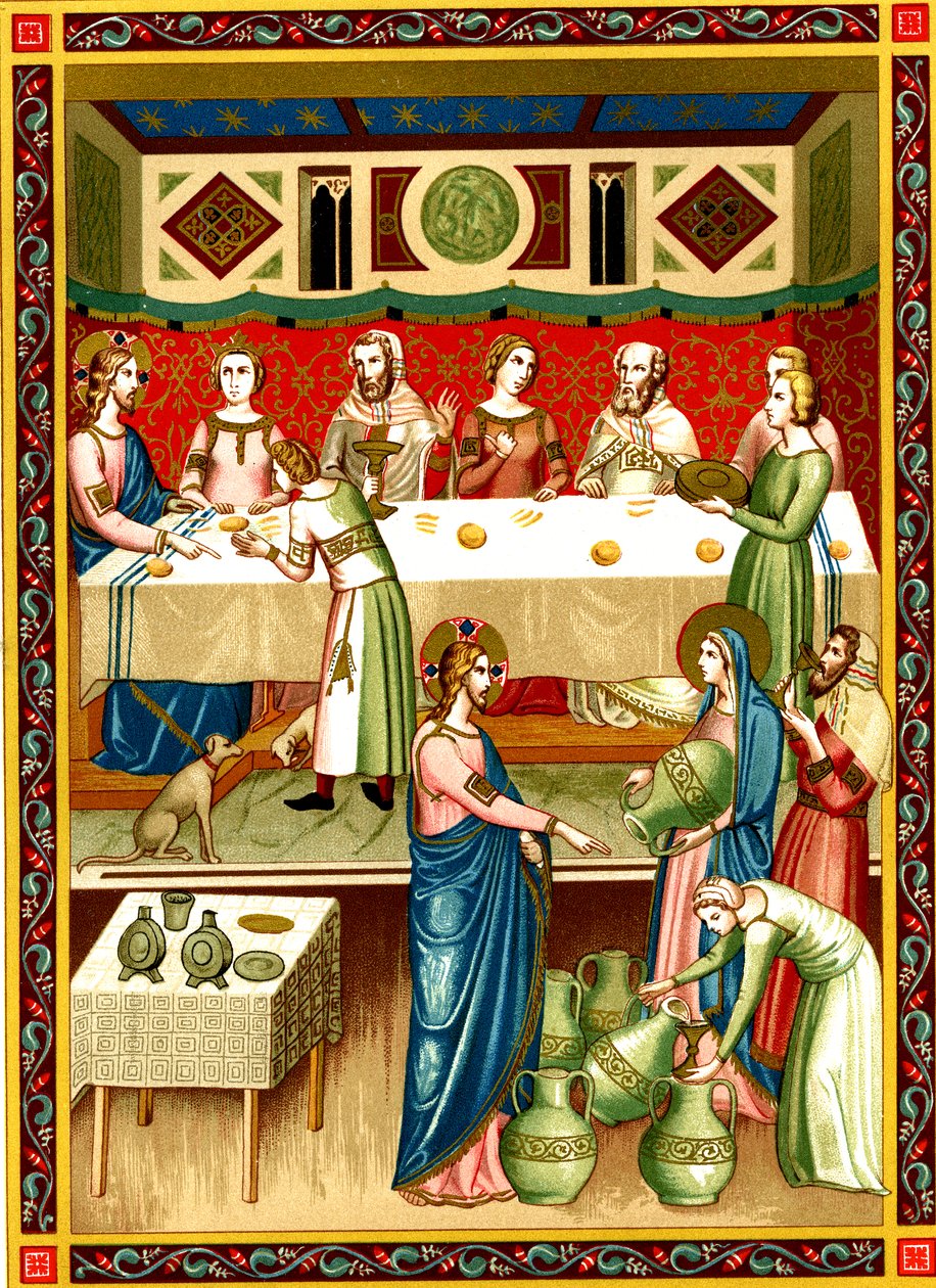 The Wedding Feast at Cana, Miniature from a Manuscript from 14th Century by Unknown artist