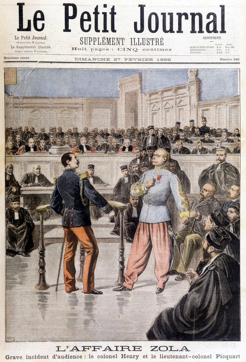 The Zola case: serious incident of hearing between Colonel Hubert Henry (1846-1898) and Lieutenant Colonel Georges Picquart (1854-1914) - in 