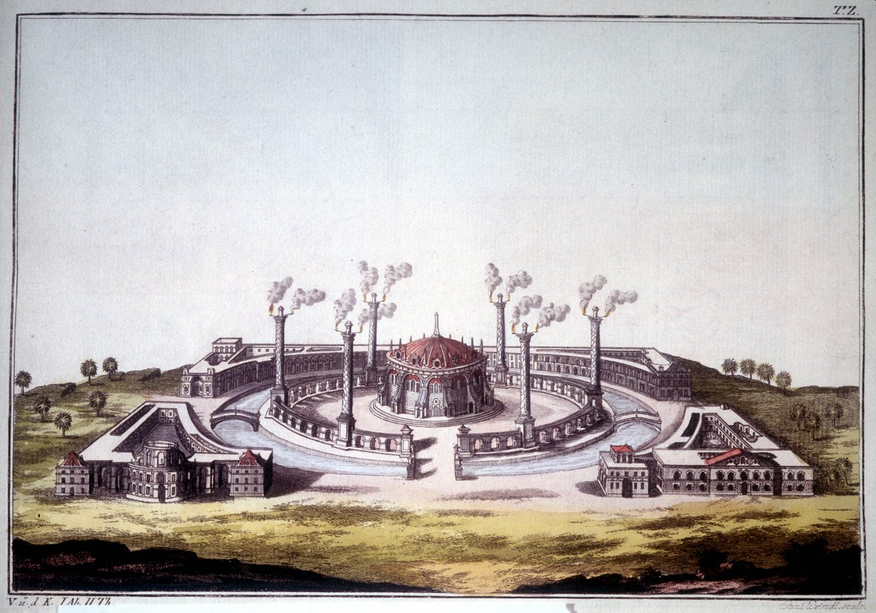 The Ancient City of Nineveh, Ancient City of Assyria, Showing the Imaginary View of an Assyrian Palace by Unknown artist