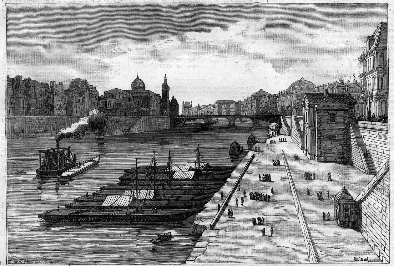 The Apple Walk on the Quay of the City Hall in Paris in 1883 by Unknown artist