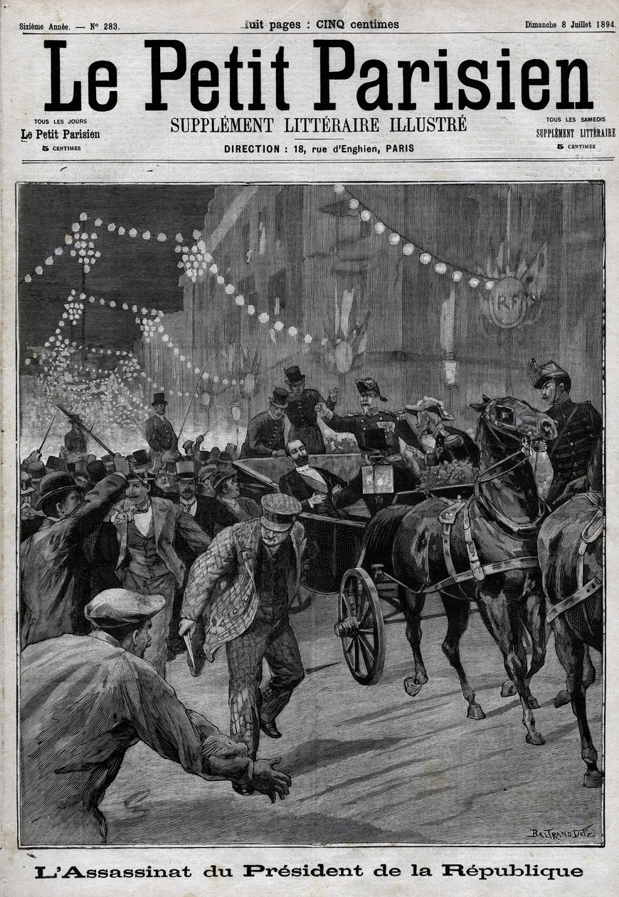 The Assassination of President Sadi Carnot by Sante Caserio on June 24 by Unknown artist