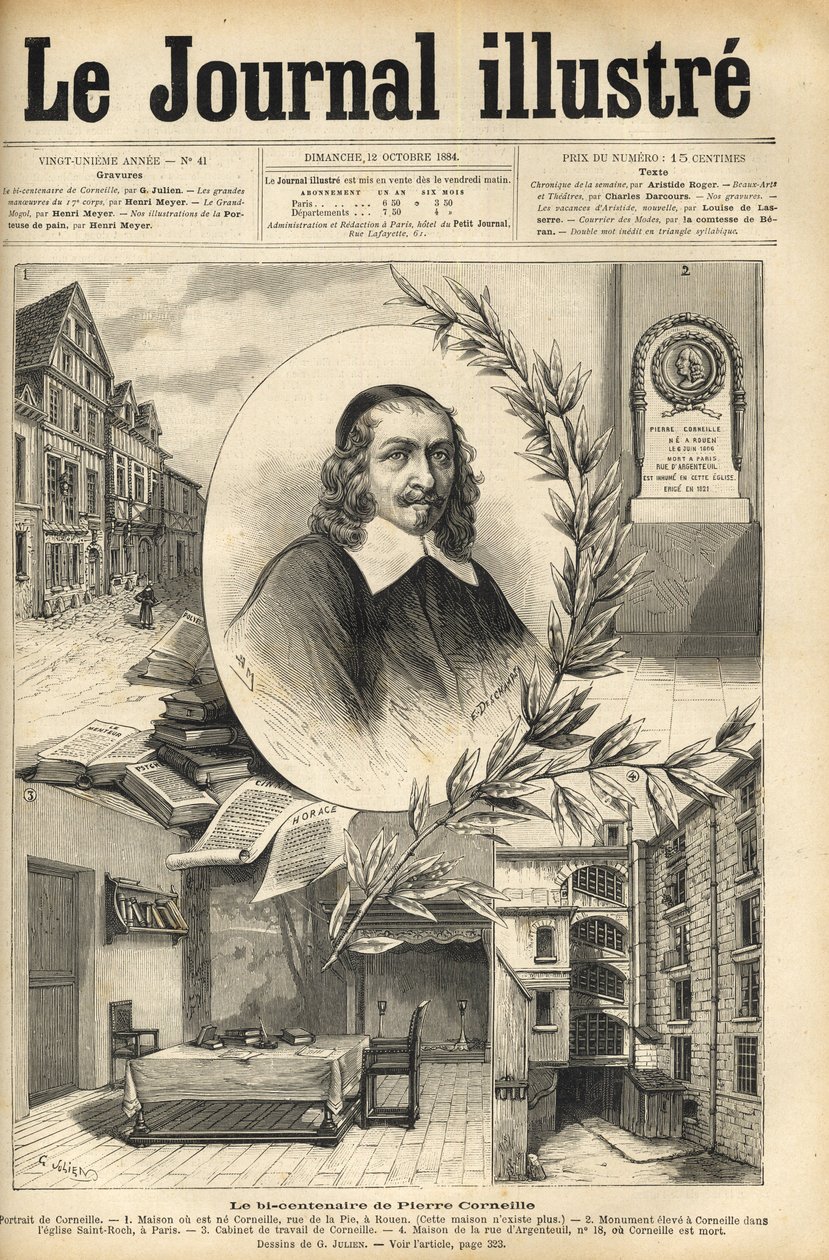 The Bicentenary of Pierre Corneille - Engraving in 