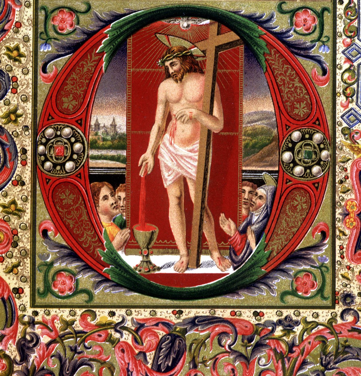 The blood of Jesus Christ - 19th century chromolithography by Unknown artist