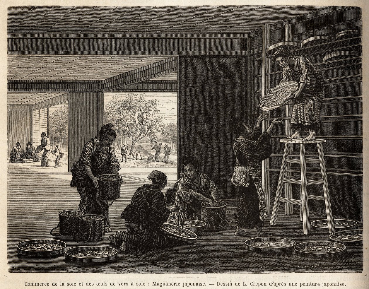 The Breeding and Trade of Silk Worm Cocoons by Unknown artist