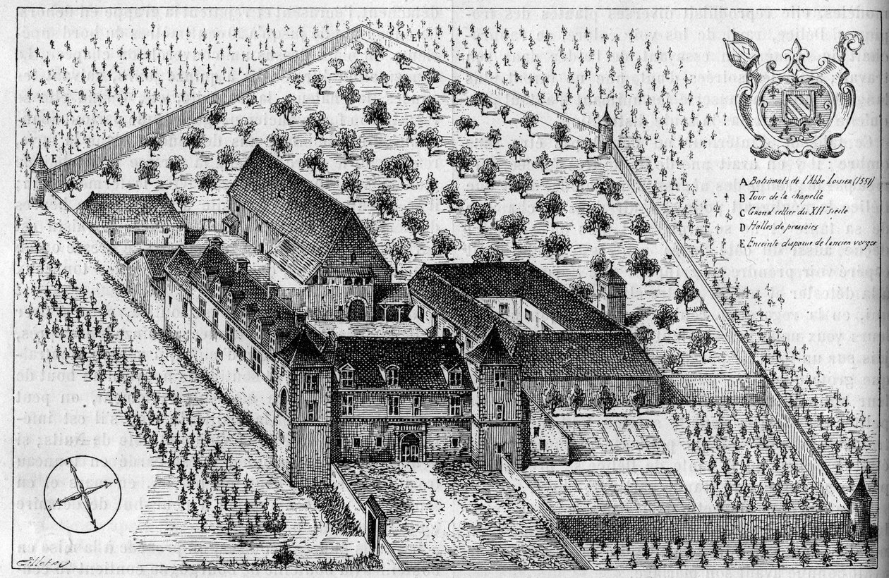 The buildings of Clos de Vougeot (Cote d