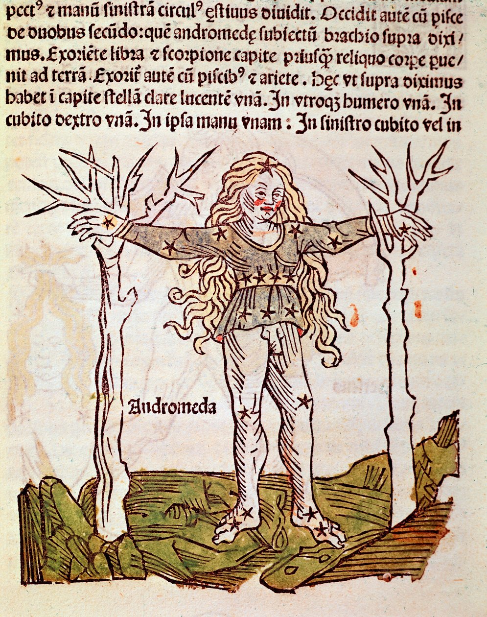 The constellation of Andromeda (detail) from Poeticon astronomicon attributed to Hyginus (1st century BC) by Unknown artist