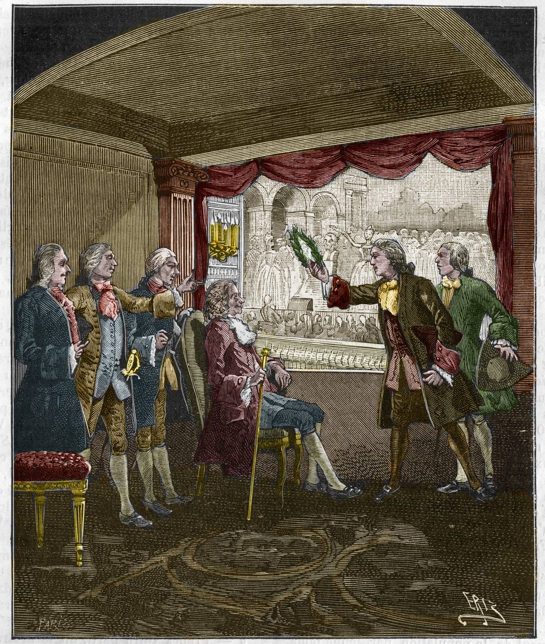 The coronation of Voltaire by Unknown artist