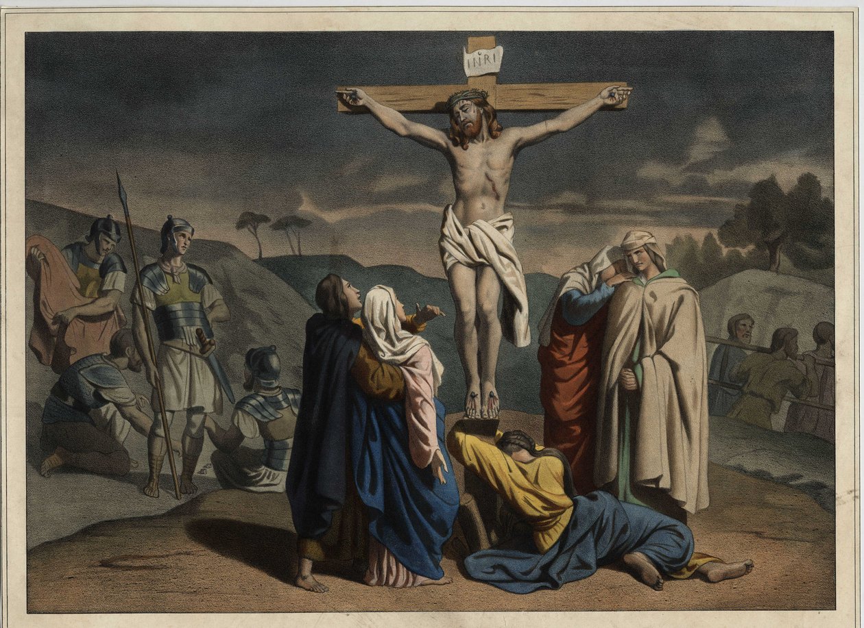 The crucifixion of Christ (Anonymous engraving from the middle of the ...