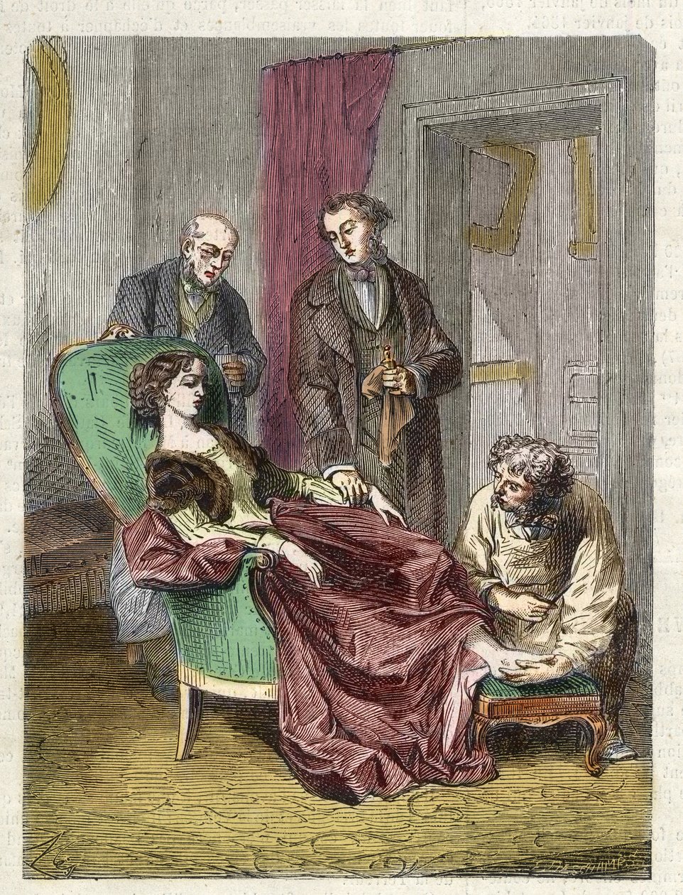 The death of Hannah Greener caused by inhalation of too much chloroform (anesthesia) - 1848 by Unknown artist