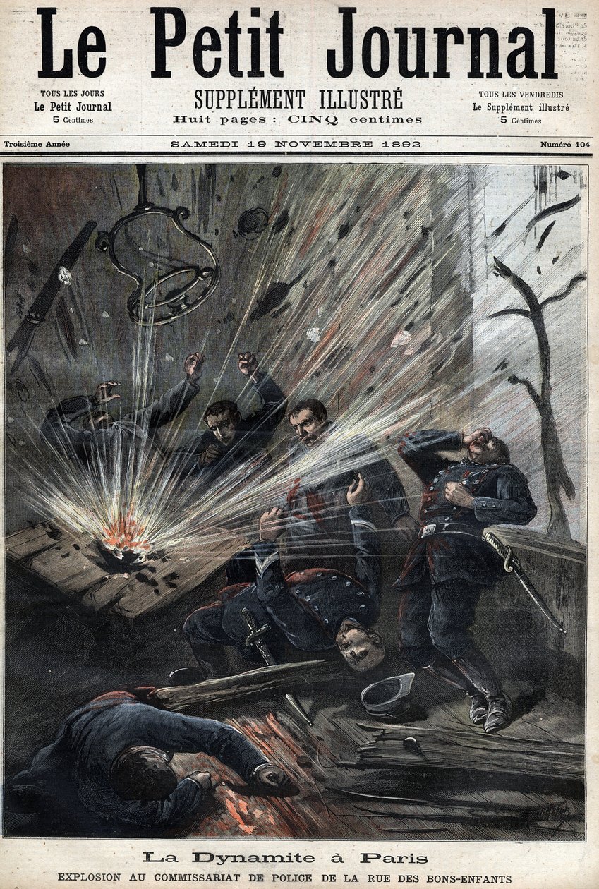 The dynamite in Paris, explosion at the police station rue des Bons Enfants caused by the attack of the anarchist Emile Henry, November 8 by Unknown artist