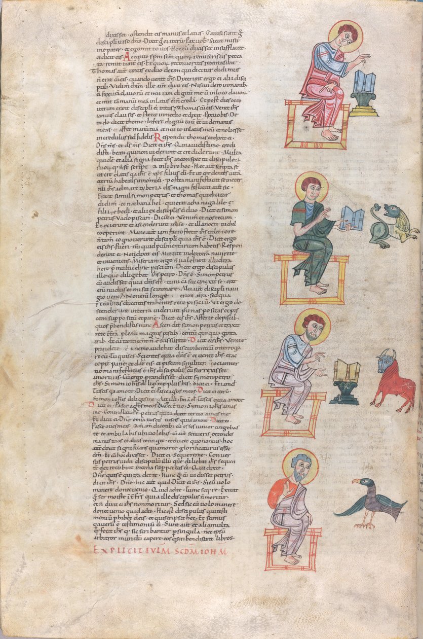 The Four Evangelists with Their Symbols: Matthew, Luke, Mark, John by Unknown artist