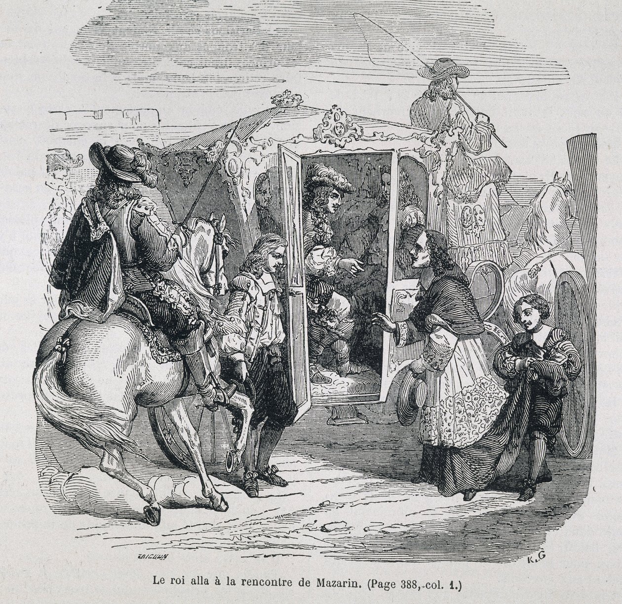 The king went to meet Mazarin by Unknown artist