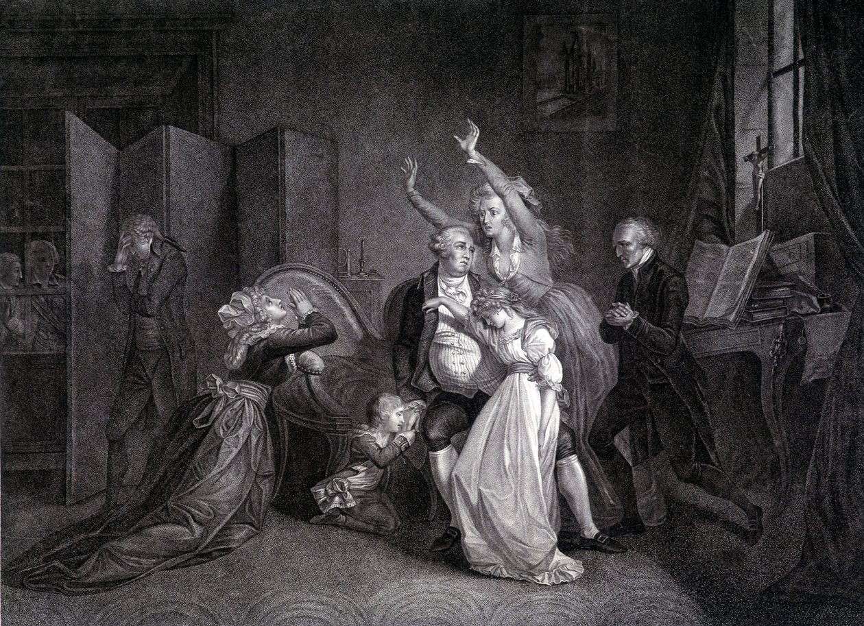 The Last Interview of Louis XVI with His Family (Marie Antoinette and Louis XVII) by Unknown artist