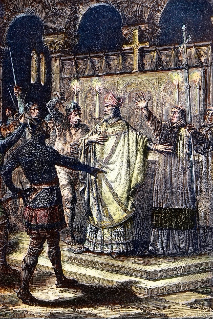 The murder of St Thomas Becket at Canterbury Cathedral, 29 December 1170, by knights from the court of King Henry II by Unknown artist