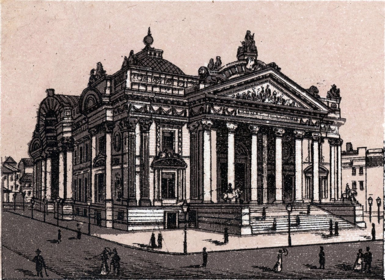 The new stock exchange in Brussels, Belgium by Unknown artist