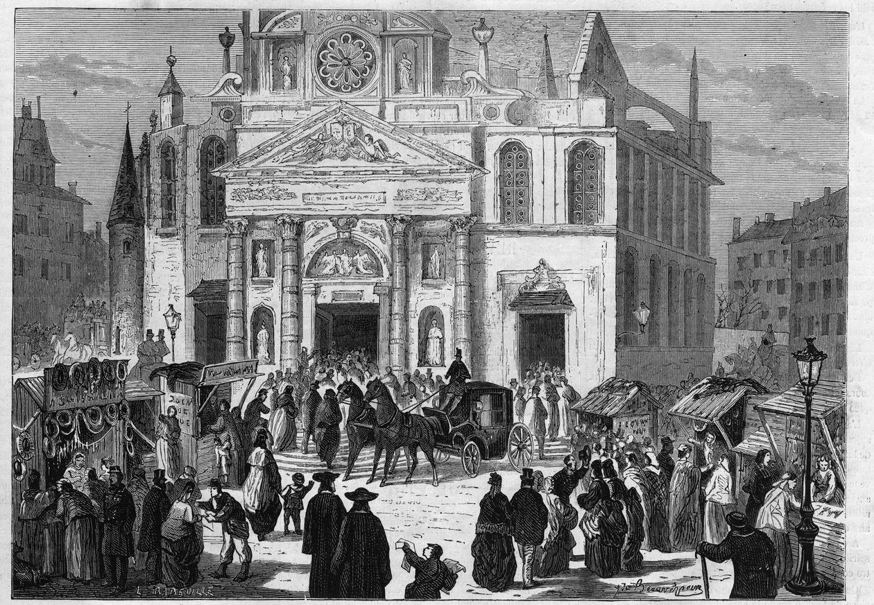 The novena of Sainte Genevieve at the church of Saint Etienne du Mont (Saint-Etienne-du-Mont) in Paris by Unknown artist
