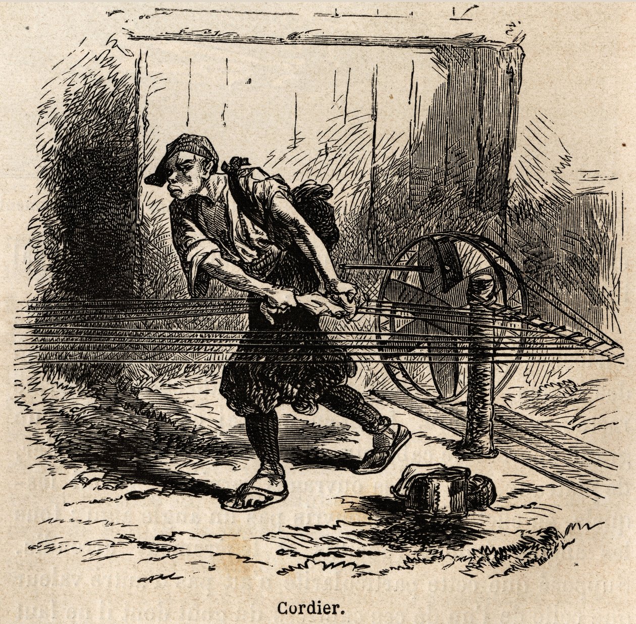 The Rope Maker, Engraving to Illustrate the Voyage to Japan by Aime Humbert by Unknown artist